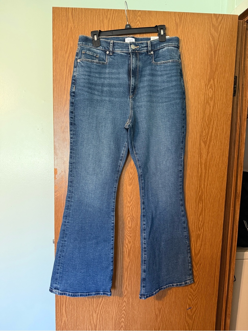 LOFT Women's Dark Blue Flare Jeans